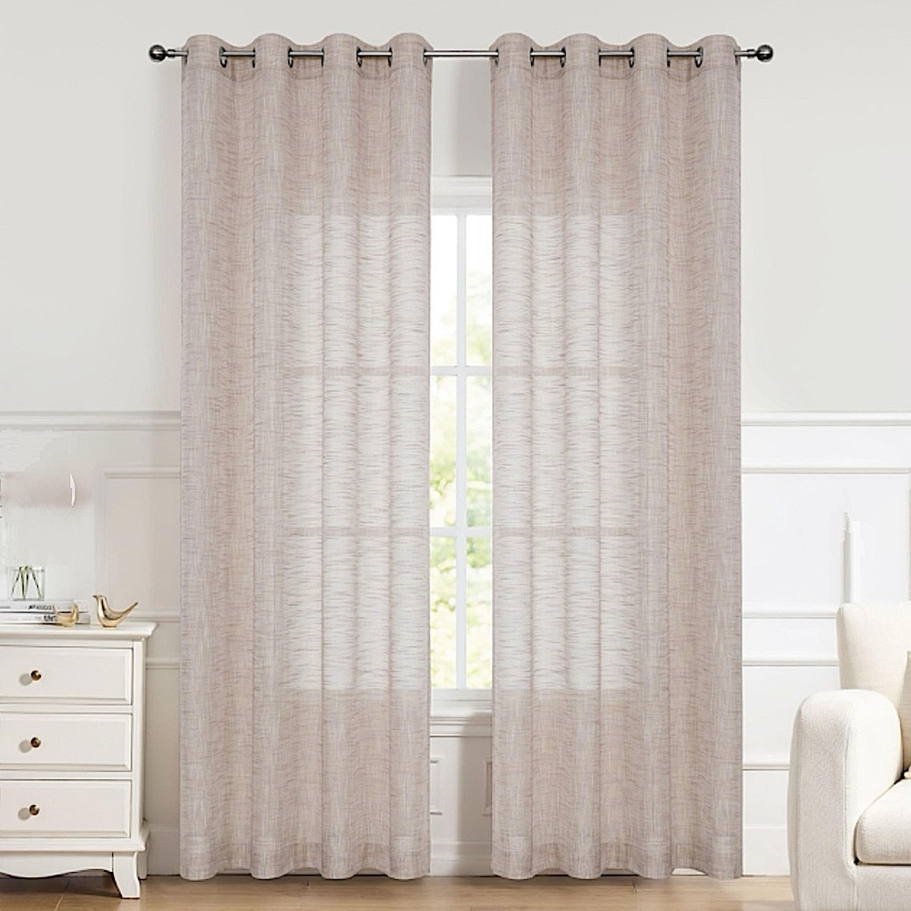 *NWT* Central Park 2pk Tan‎ w/ gold metallic Grommet Panel Curtains